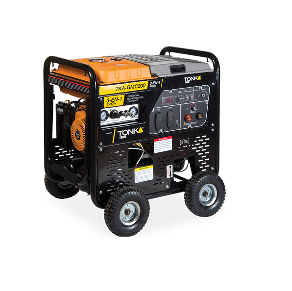 Generador motosoldadora y compresor 3 EN 1